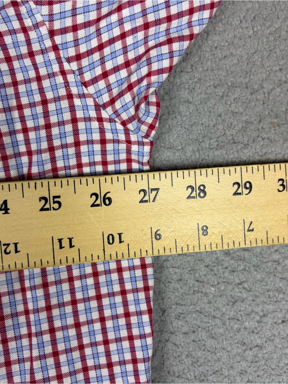 Barbour Shirt Men’s XL (Fits 3XL) Red and Blue Check Cotton Button-Up - Picture 8 of 9